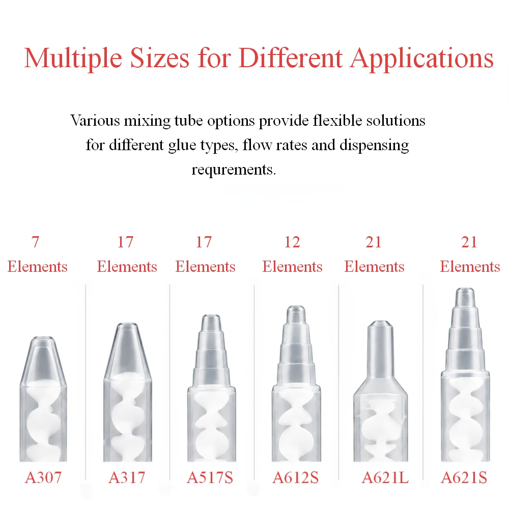 Static Mixer Nozzle for AB Adhesive Cartridge Two Component Epoxy Glue Dispensing Mixing Tube Bayonet Connector Multiple Sizes