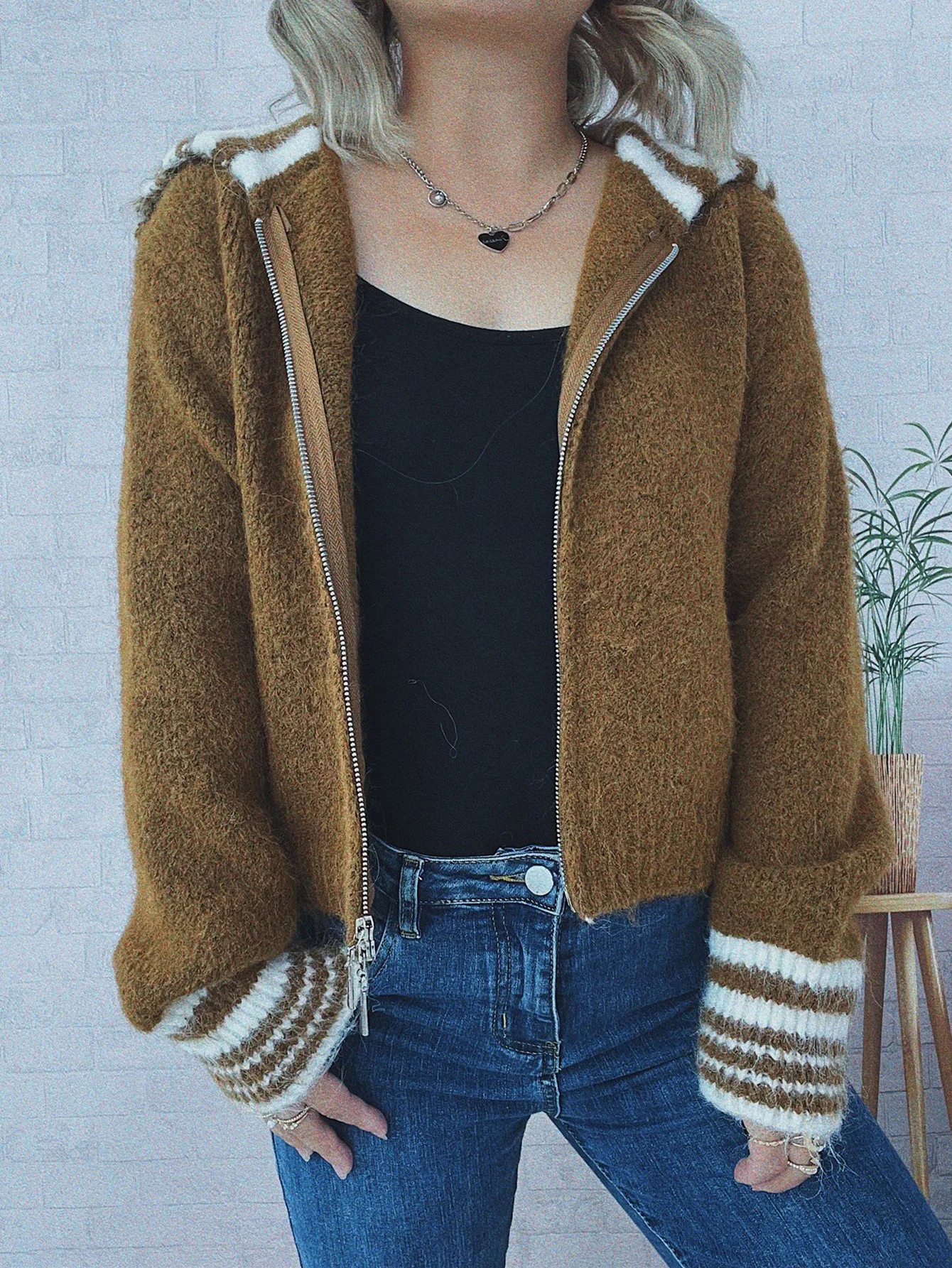 긴 소매 라운드 넥 가디건 가을 겨울 루즈핏 버튼 장식 출퇴근 스타일 여성 오픈 셔츠 패션 의류