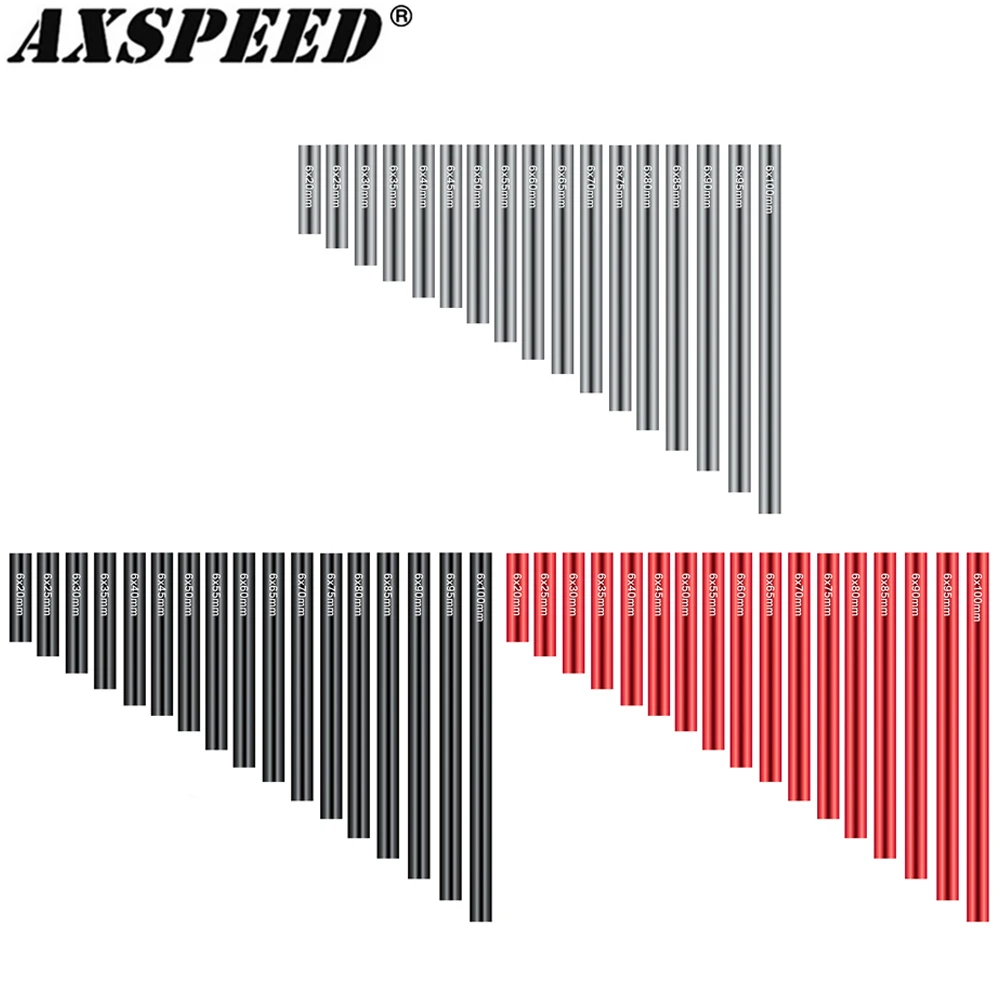 AXSPEED 17PCS Metal Link Rod Kit 20~100mm Linkage for 1/10 Axial SCX10 RC Crawler Car Upgrade Parts