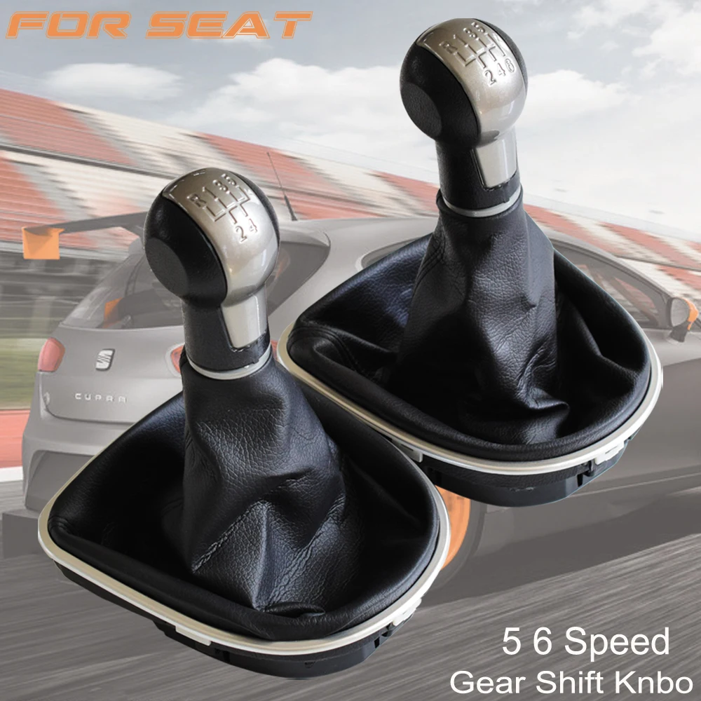 Car Gear Shift Knob MT Handball 5 6 Speed With Dustproof Cover Complete sets For Seat Altea 2004-2012 Leon II Toledo III