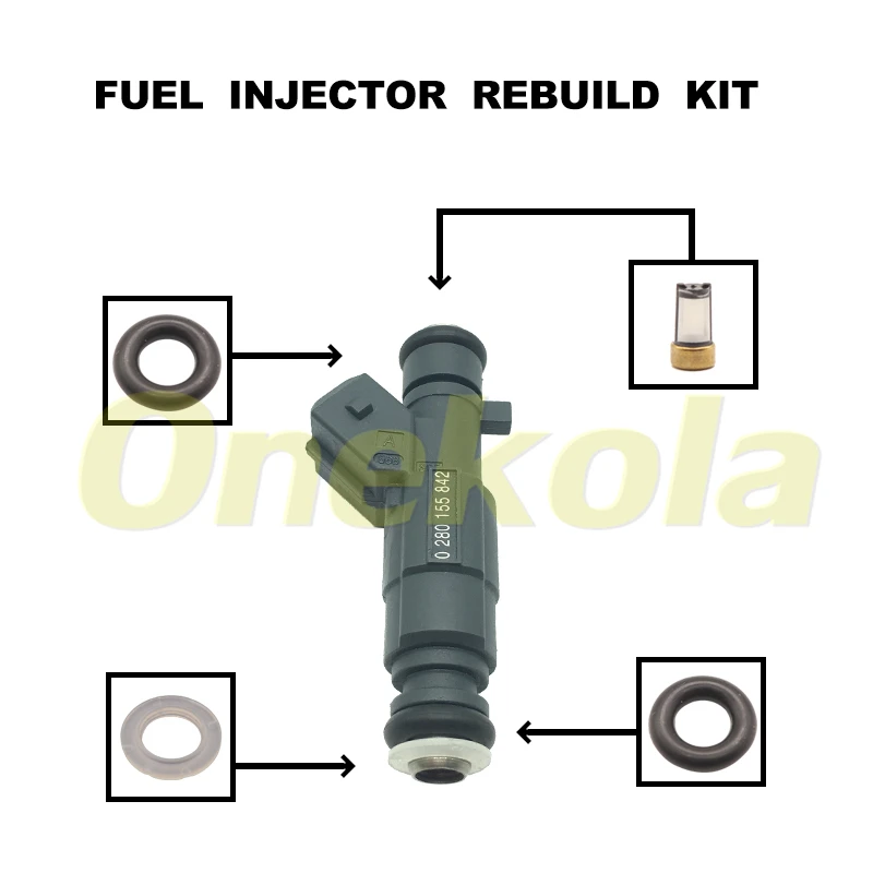 Fuel Injector Service Repair Kit Filters Orings Seals Grommets for 0280155842 For PEUGEOT 106 306 CITROEN SAXO XSARA 1.6L