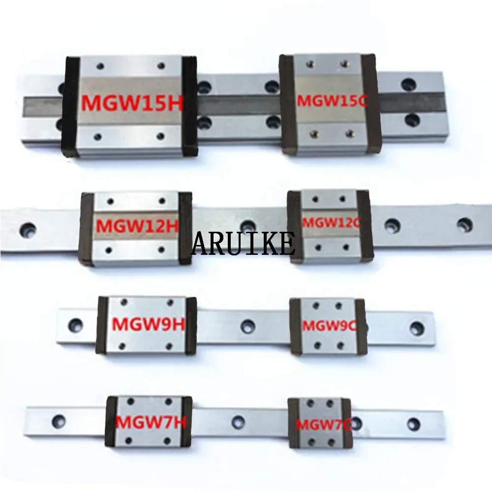 Linear rail guide 1PCS Min MGW7/MGW9/MGW12/MGW15 Carriage with the MR7 MR9  MR12 MR15 7mm/9mm/12mm/15mm CNC Rounter DIY Parts