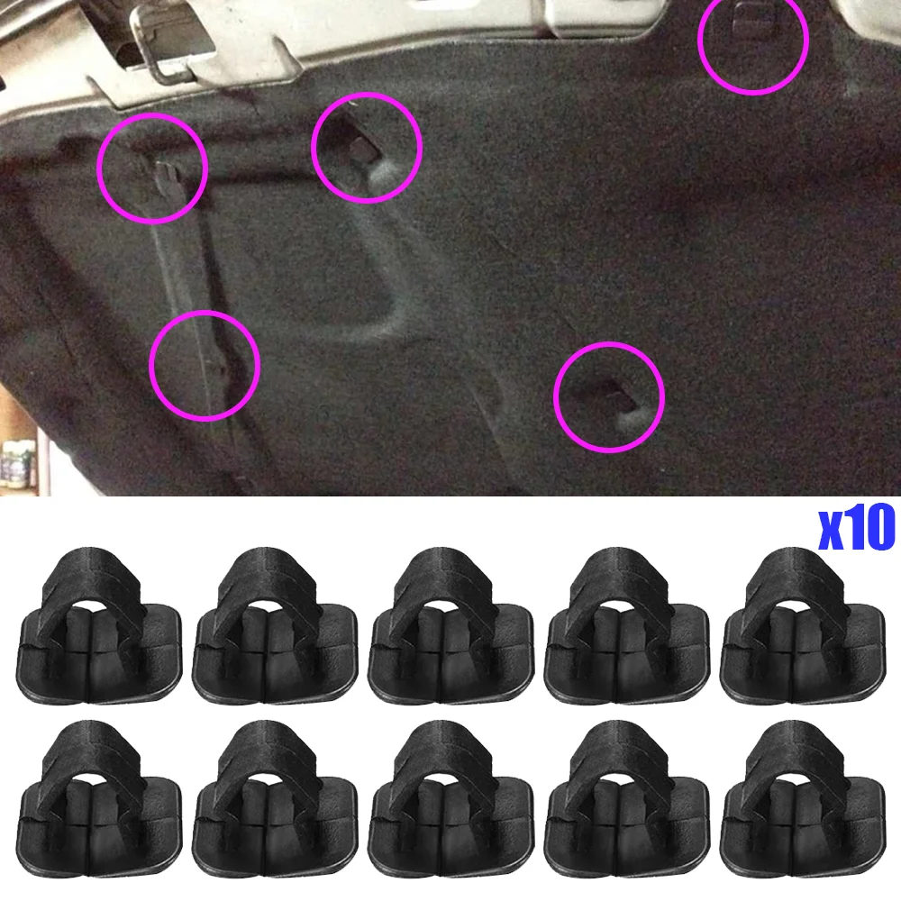 10Pcs 1H5863849A01C Auto Hood Bonnet Insulation Clips Rivet Retainer For VW Tiguan 2007 2008 2009 2010 2011 2012 2013 2014 2015