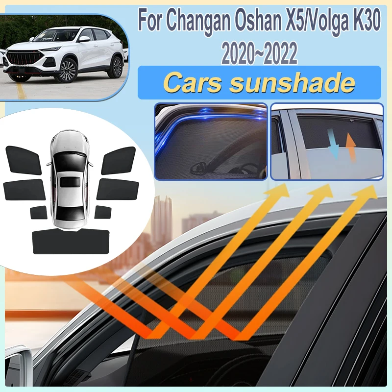 

For Changan Oshan X5 2020 2021 2022 Volga K30 Car Side Rear Window Sun Shade Dustproof Curtain-Style Mesh Sun Shades Accessories