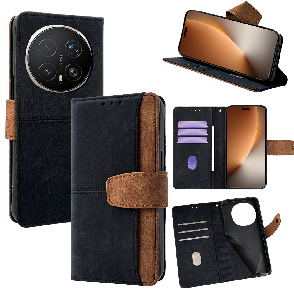 Funda de cuero con tapa y hebilla metálica de moda para Honor Magic 8 Pro Air, Honor Magic 7, 5, 6 Pro, Magic 8 Lite, con ranuras para tarjetas y funda tipo holster.