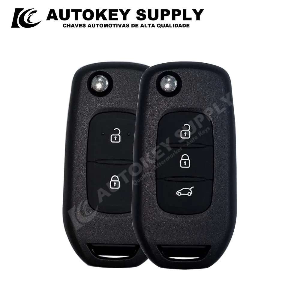 Autokeysupply 2/3 Buttons Modified Folding Key Housing with (VAC102) For Renault