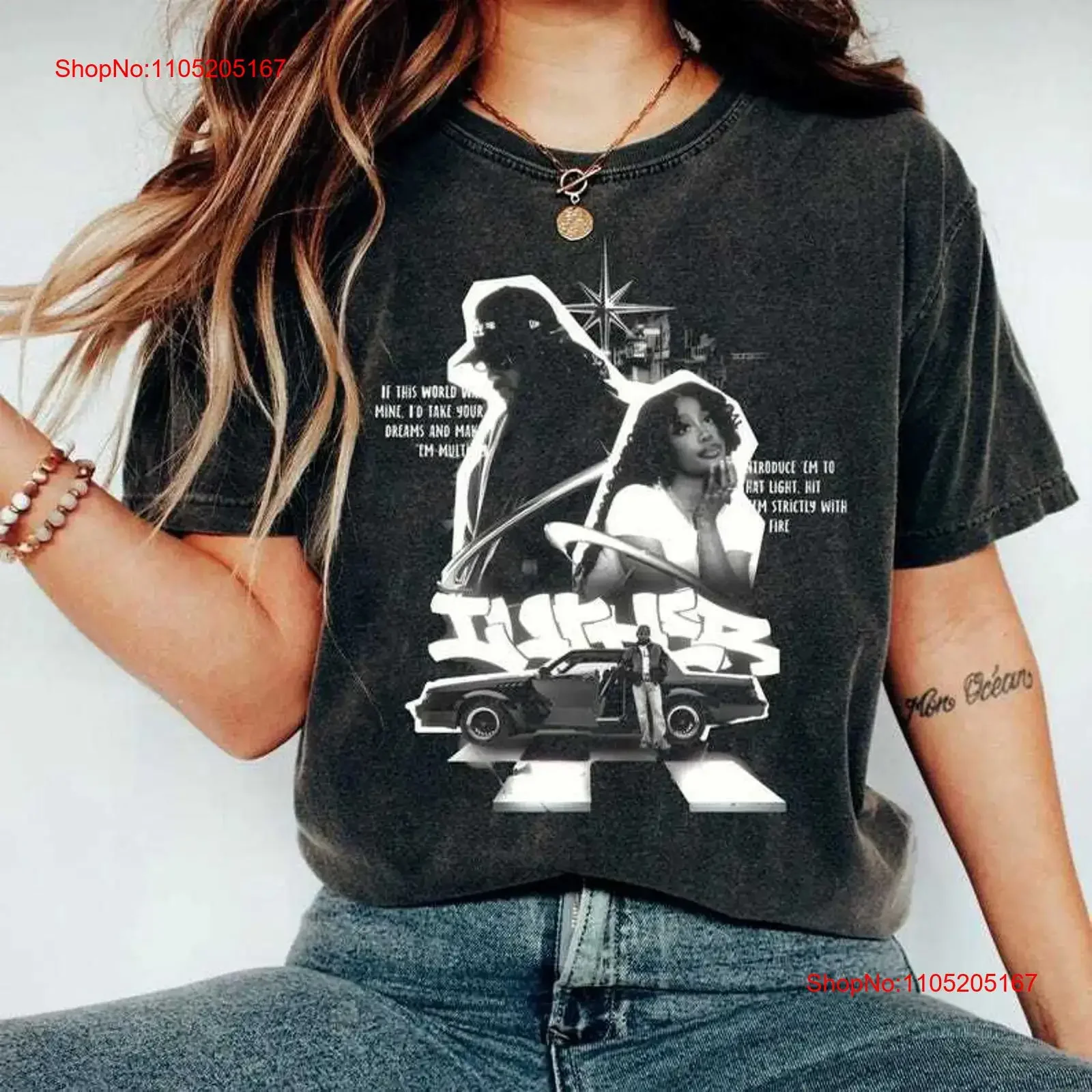 Kendrick Lamar Sza 2025 Tour T Shirt Grand National Concert Rap Merch vintage Washed Comfortable fashion Casual Slightly