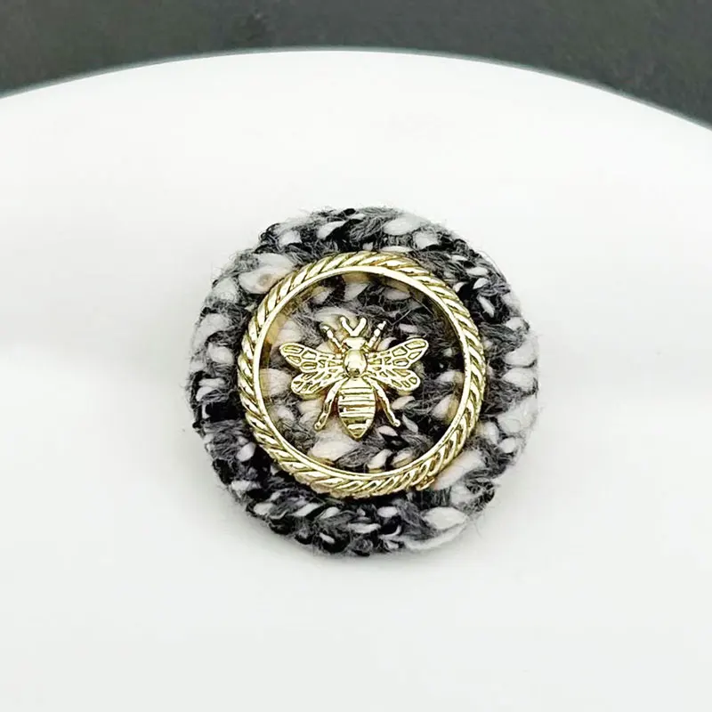 6 قطعة 20/23 مللي متر أزرار عرقوب معدنية تصميم النحل مع نسيج الغزل ل معطف سترة الحرفية لوازم الخياطة أزرار خياطة جديد