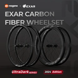 EXAR Ultra Dark Carbon Fiber Wheelset 2024 Disc Brake Integral Front Rear Wheels Inertia Stability Ceramic Bearing