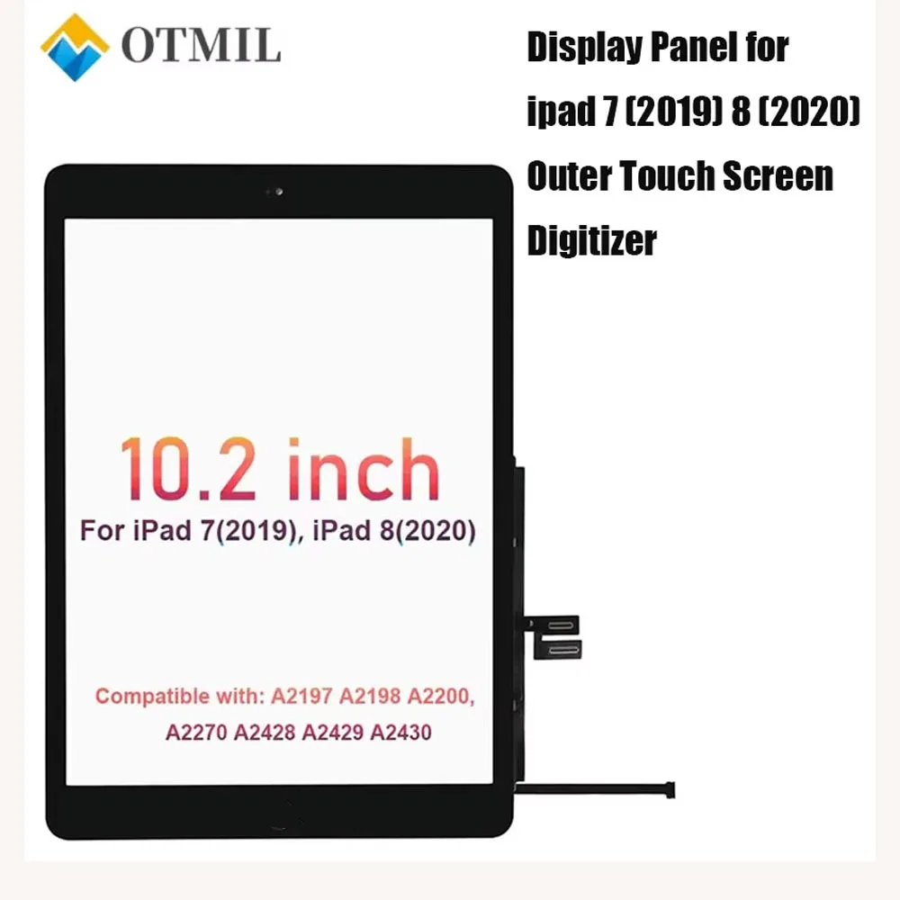 100% Tested LCD Front Touch Screen For iPad 7 A2197 A2198 Outer Touch Screen Digitizer Glass Display With Repair Tools