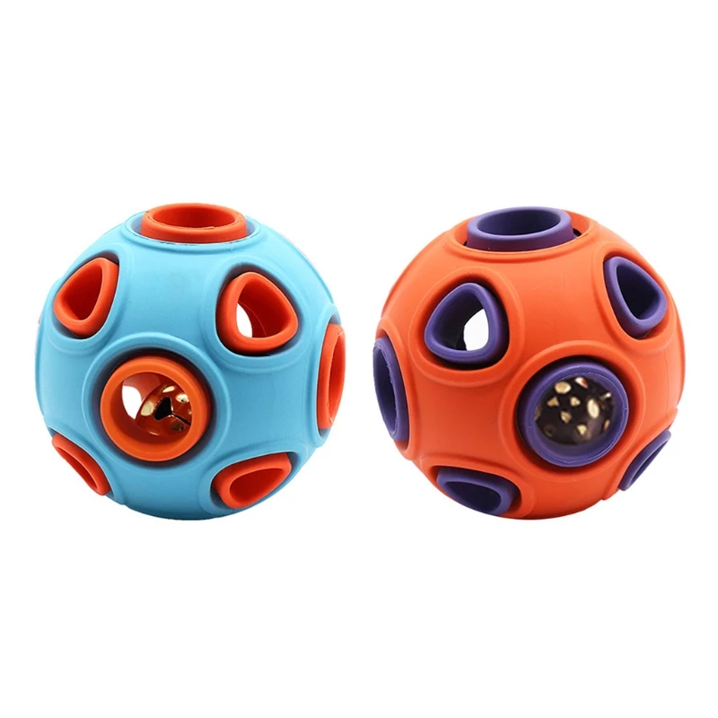 

Dog for Medium and Large Dogs Interactive Rubber Chew Ball with Inner BeIl