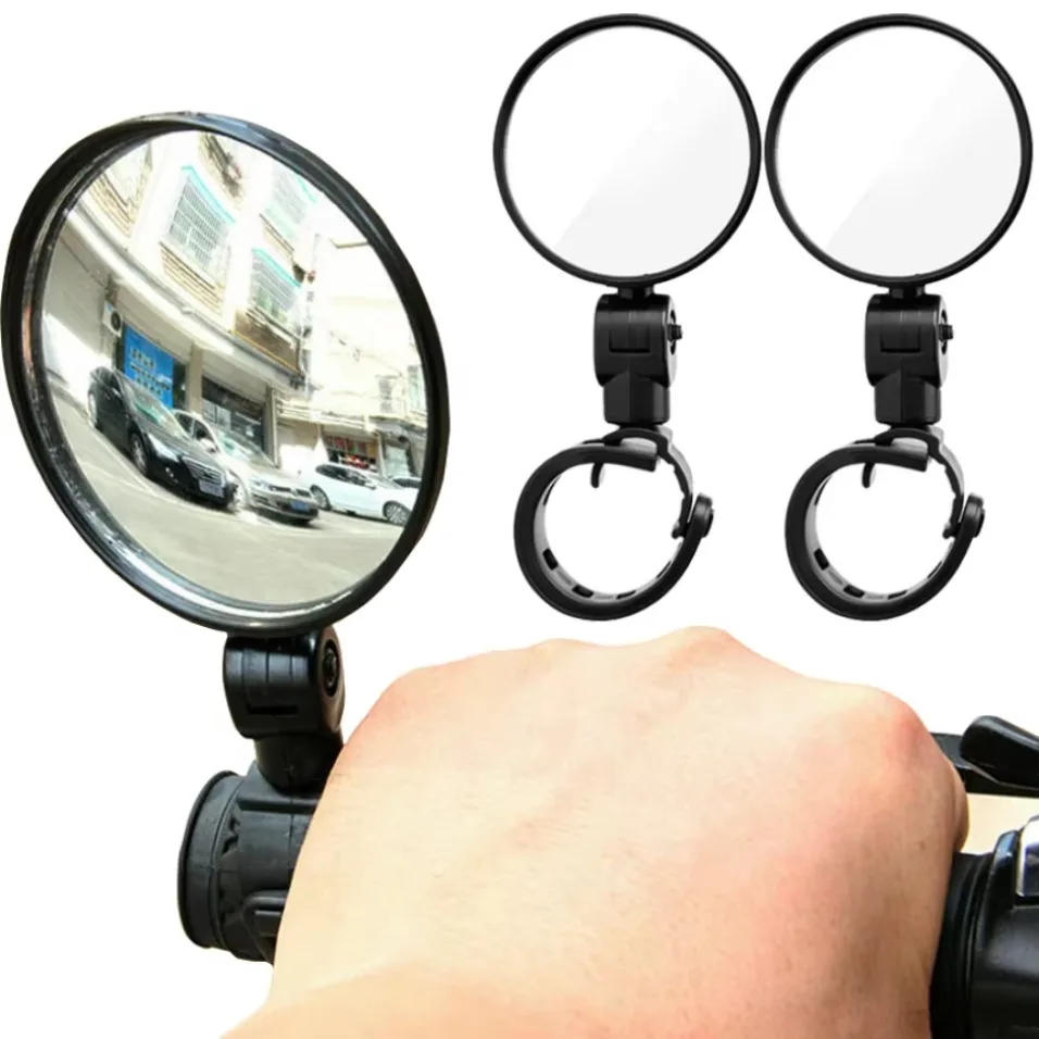 Rearview Mirror fit for Motorcycle Handlebar Mount 360 Rotation Adjustable Bike Wide Angle Modified Convex Mirror Reflector 1pcs