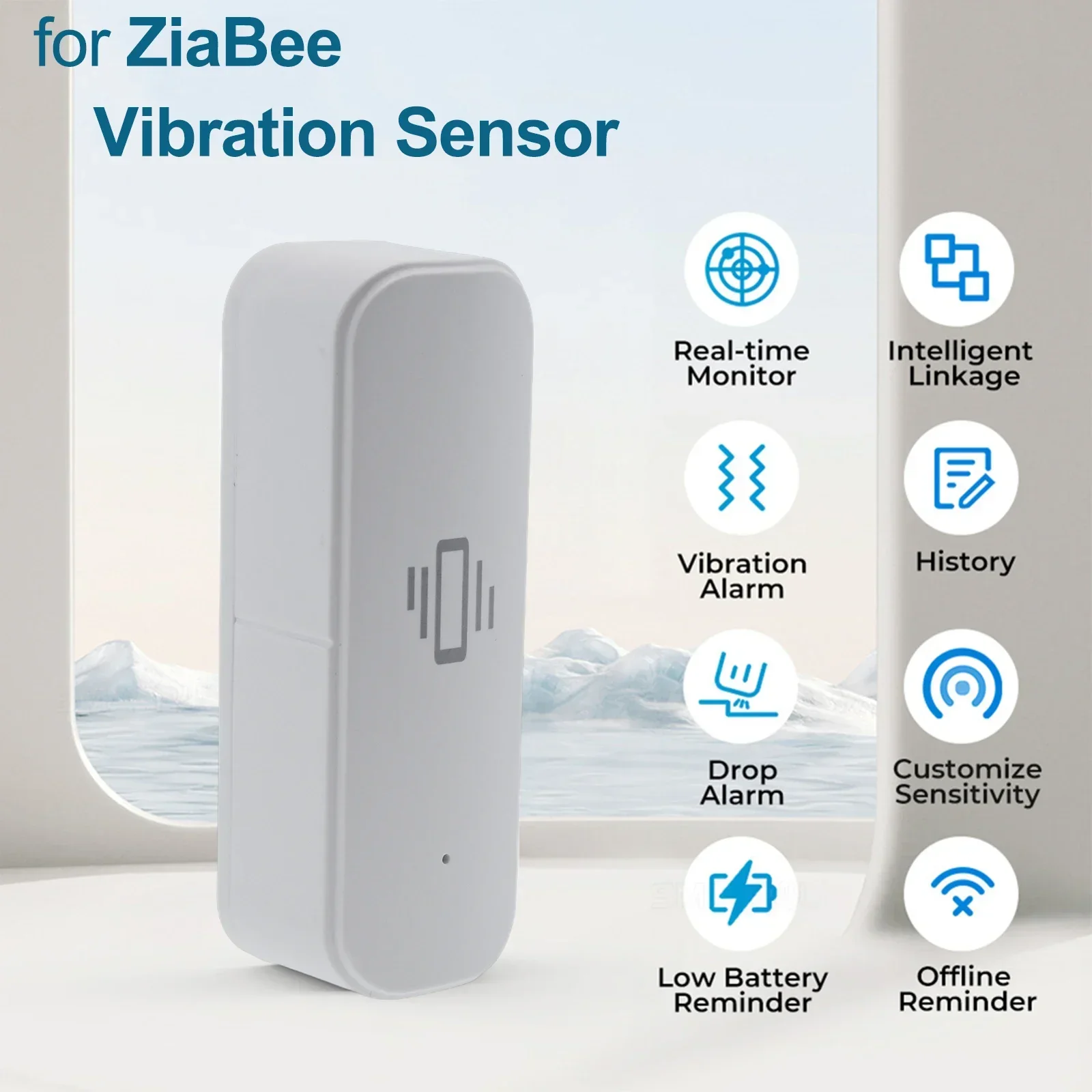 

For Zigbee For Tuya Motion Detector Vibration Sensor Exquisite Lightweight Multifunctional APP Control Compact