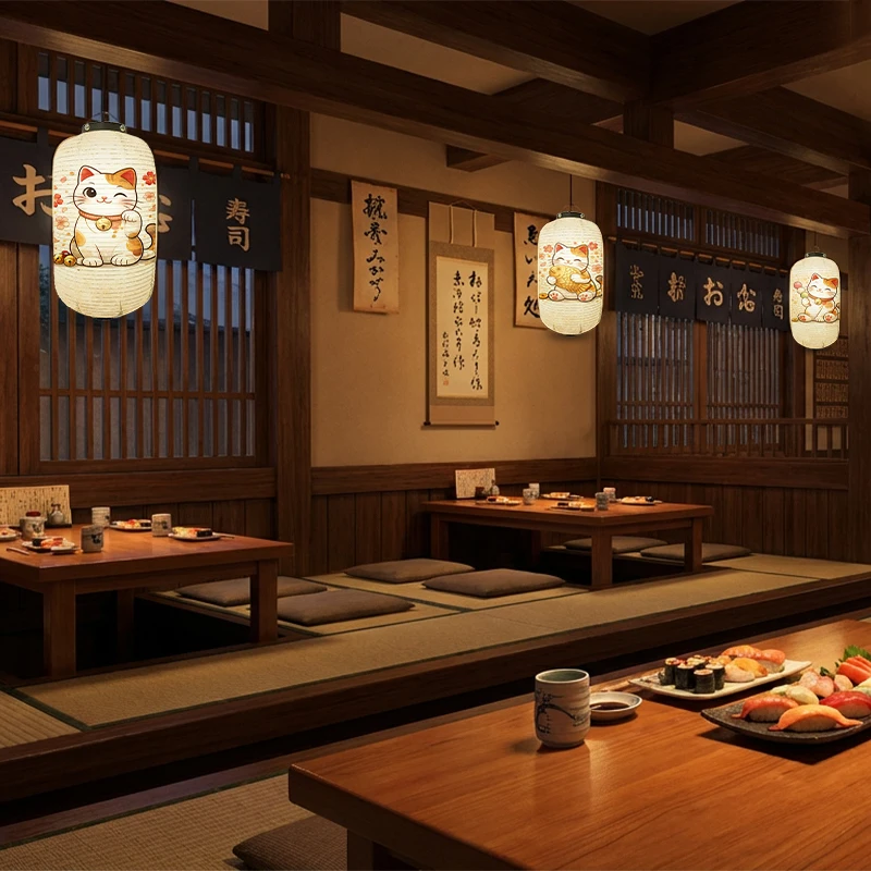 Japanese Style Traditional Lantern Mascot Daruma Ukiyo-e Hanging Cloth Lantern Izakaya Tearoom Restaurant Festival Decoration