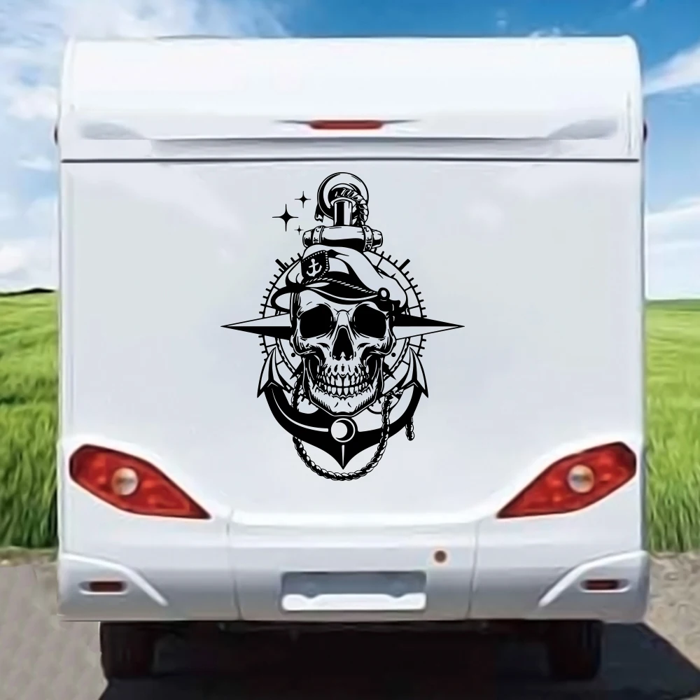 

Boat Captain Sailor Compass Truck Car Sticker Sea Boating Anchor Compass Camping Rv Motorhome Decal for Hood Body Side Vinyl