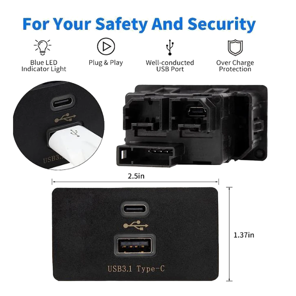 

ABHX-Dual USB Interface Module Upgrade Type C+USB Interface For Ford Lincoln SYNC 3 HU5Z-19A387-A