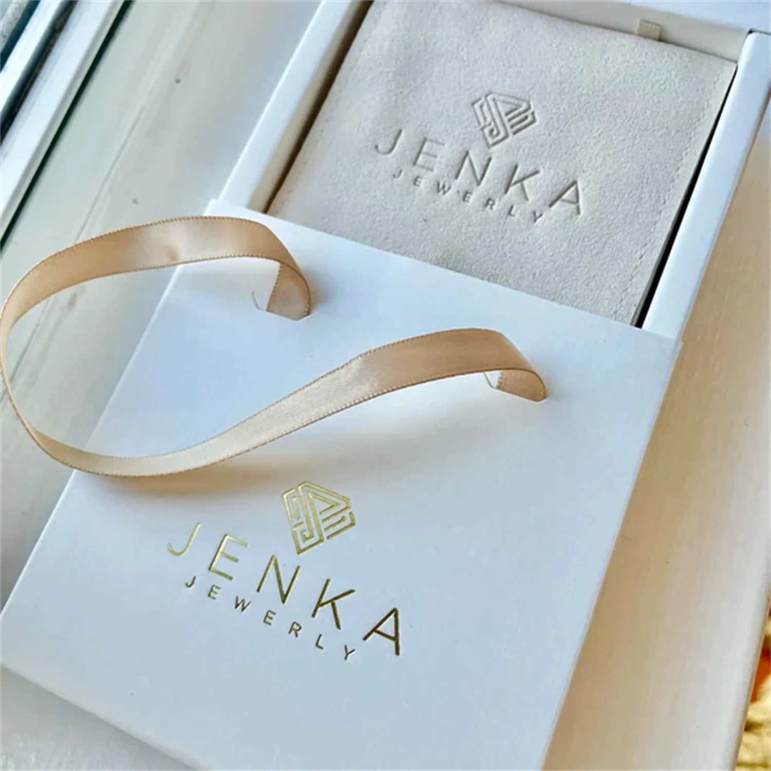 

50sets paper drawer box and pouch custom jewelry flip box jewelry pouch personalized logo small jewelry packaging box Bag Tote