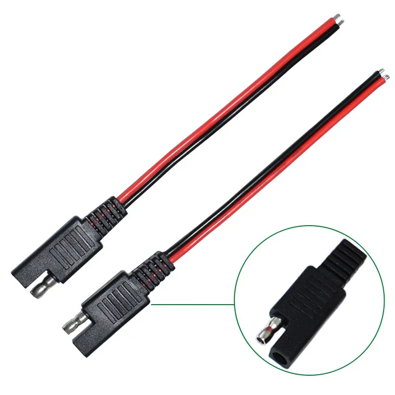 3PCS SAE Output Cable 18AWG 15CM 2 Pcs SAE Power Connector Extension Cables 2 Pin SAE Quick Connector Disconnect Single Plug