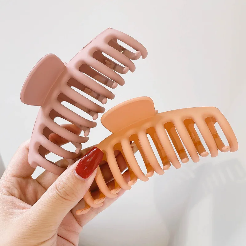 2022 New Claw Clip for Women Gentle Pink Plastic Hair Claw Large Size Barrette Crab Hair Clip Fashion Hair Accessories Ornaments