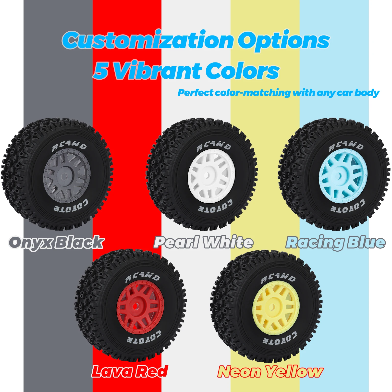 

RCAWD ARA2104 ARA2304 4 Pcs Tires Wheel for 1/16 Arrma Mojave Grom ARA2104 ARA2304 ARA2304S Rubber Tire Upgrade Part