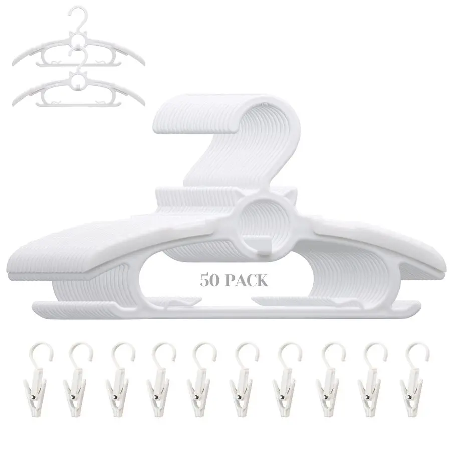 

Nursery Closet Hangers, NonSlip and Extendable Laundry Infant Pant Hanger for Newborn Clothes 50pcs hangers1114 Adjustable Child