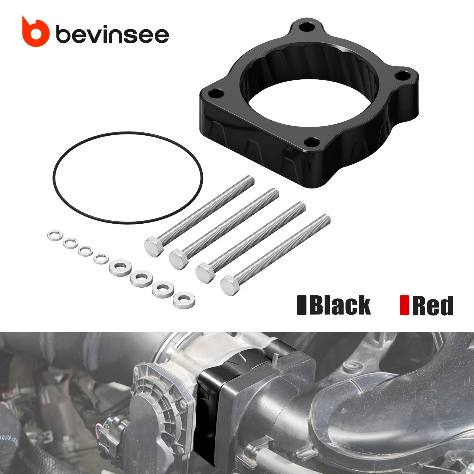 

BEVINSEE Aluminium Throttle Body Spacer for Toyota 4Runner/Tundra/FJ Cruiser, Replace for 22030-31060
