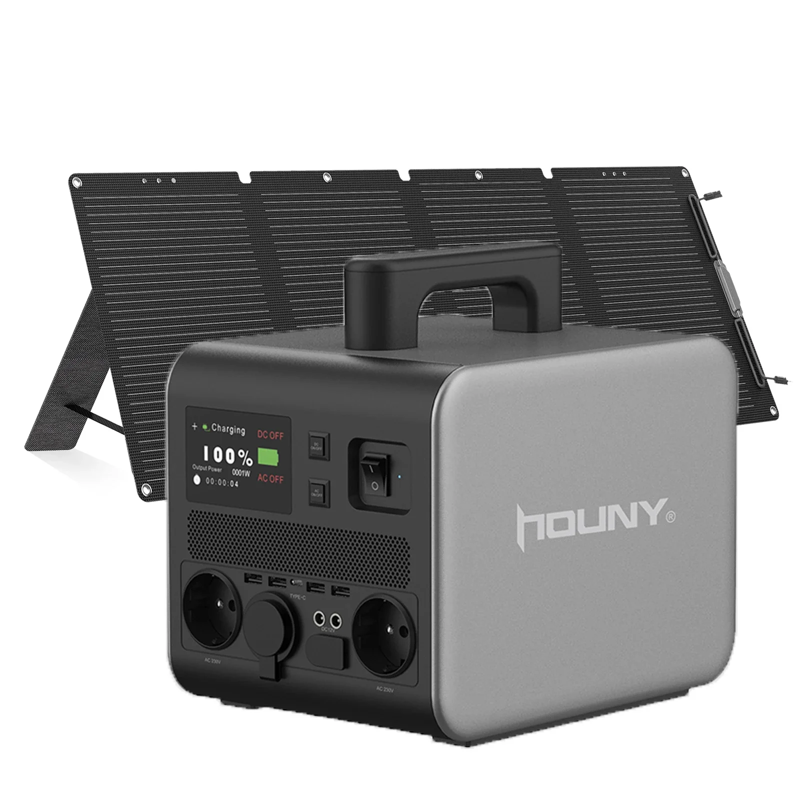 YUNYI All in one portable 1200W solar power generator 1000W/1500W/3000W rechargeable solar backup battery home power station ho