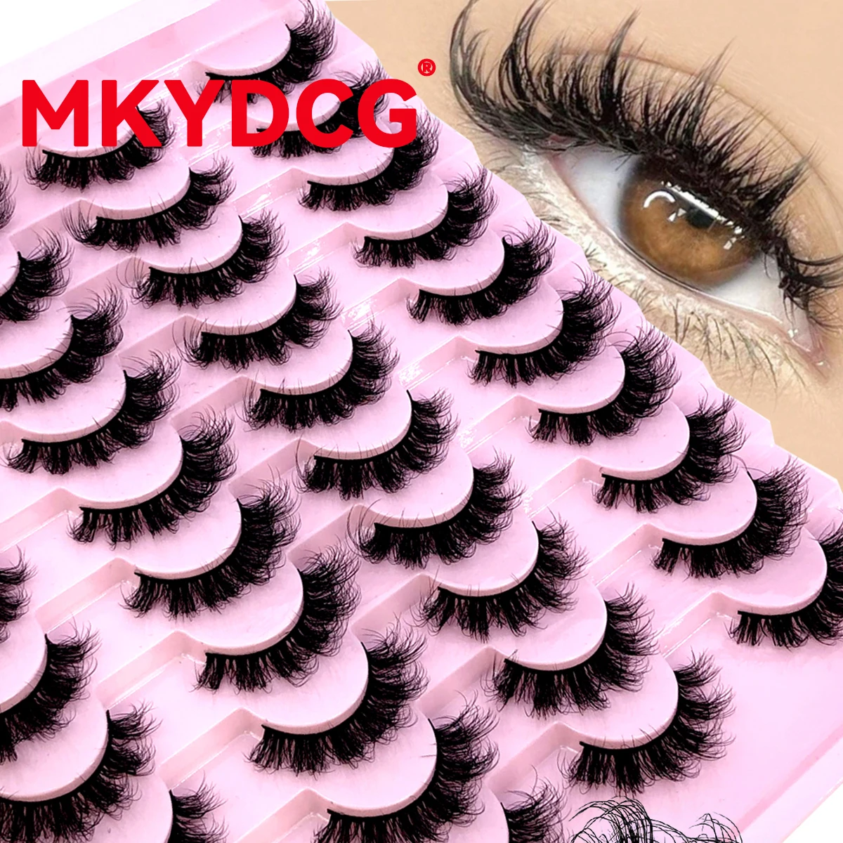 20 Pairs Russian Strip Lashes Mink Fluffy 3D Faux Mink Lashes Makeup Messy False Eyelashes Fluffy Thick Lashes - Eyes Makeup Se