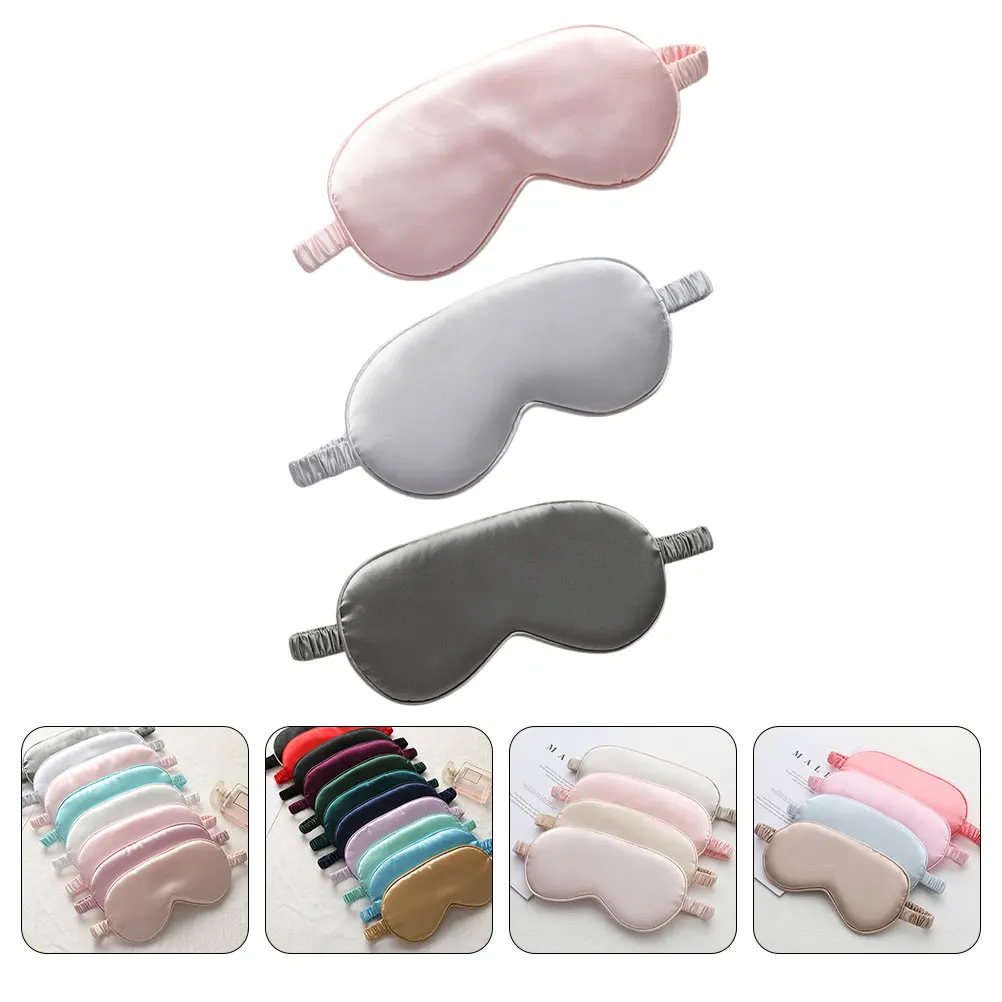 

3Pcs Mask Premium Silk Elastic Breathable Light Block Sleeping Cover Nap Travel Blindfold Eye Mask Nap Blindfold