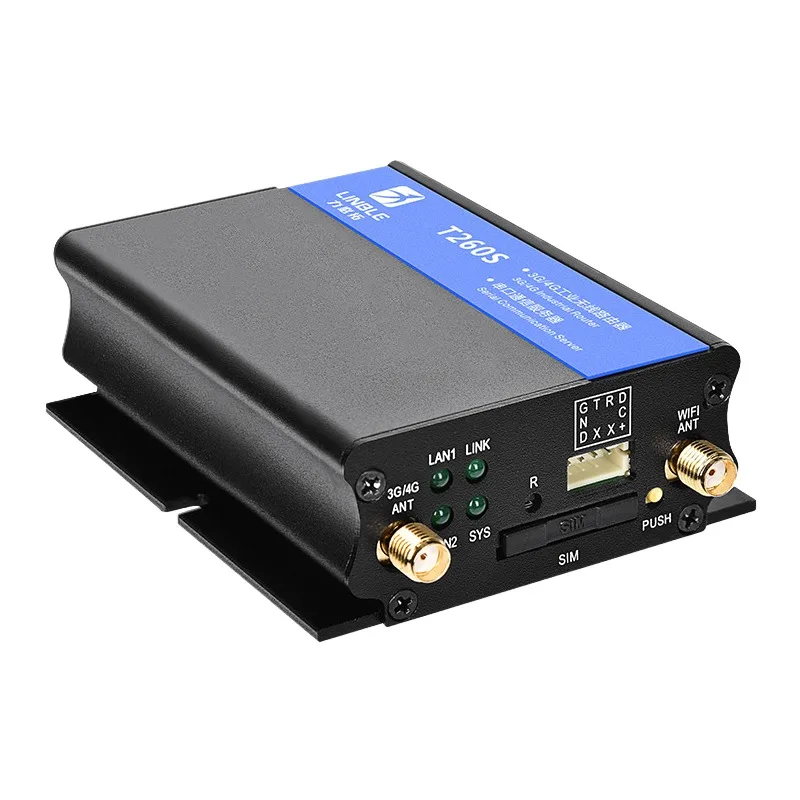 LINBLE 4G LTE Cellular Router Wireless Antennas WiFi 300Mbps Hotspot SIM Card Slot Dual 100Mbps Ethernet Port RS232 Serial Port