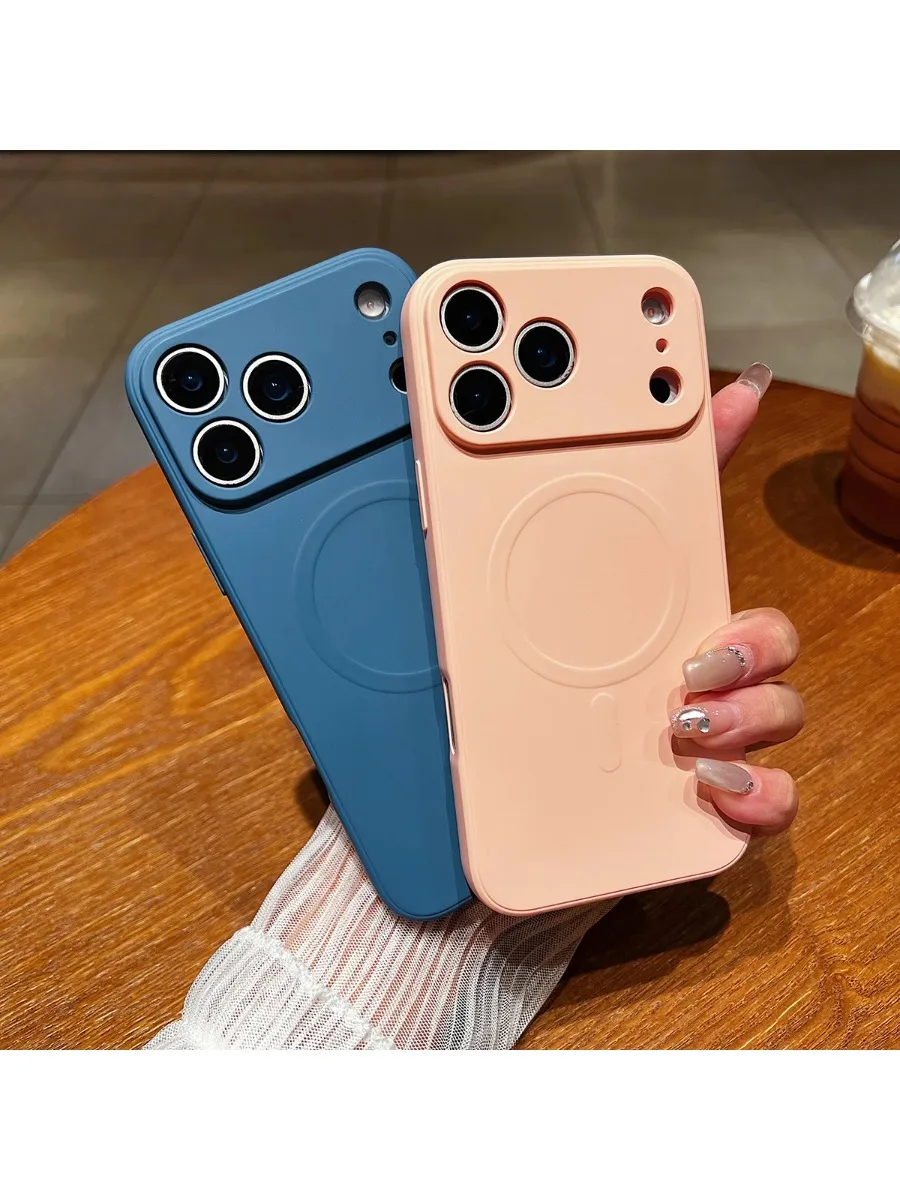 für iPhone 17 Pro Max 17 Air Case Magnetische Abdeckung Mag-sicheres flüssiges Silikonfutter Rundumkamera Protect Bitte beachten Sie das Telefonmodell