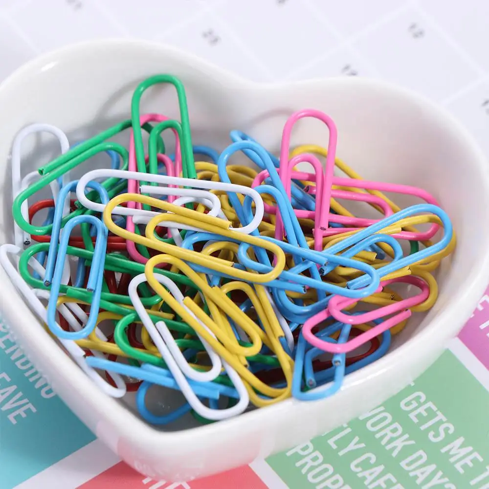 

50 Pcs Paper Clips Creative Metal Alloy Colored Bookmark Clip Binding Clamps Office School Supplies