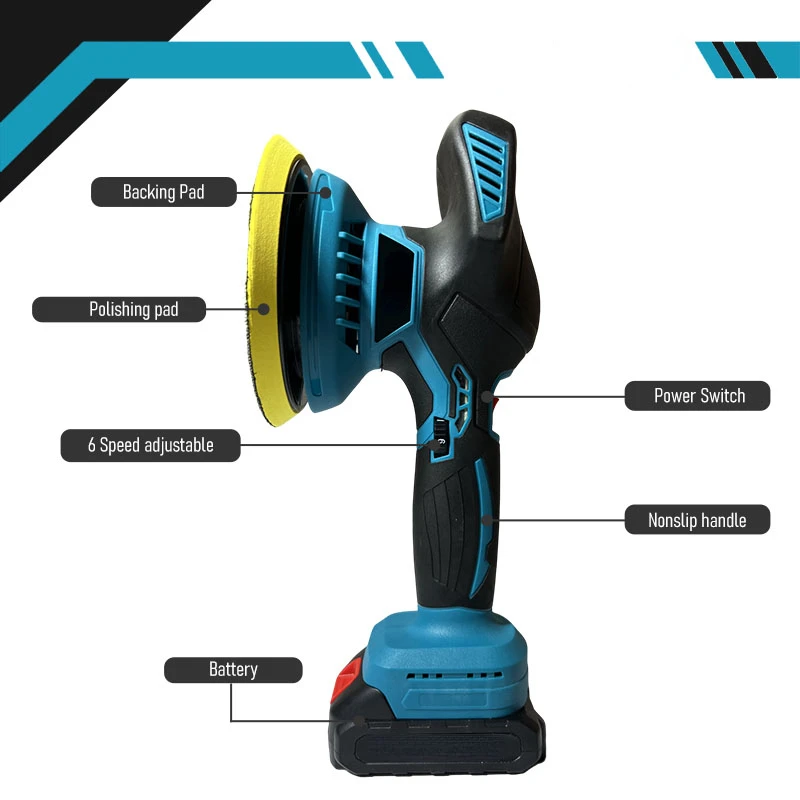 Portable Electric Car Polisher High Efficient Auto Waxing Polishing Machine Multifunctional Rotary Tool For Makita 18v Battery