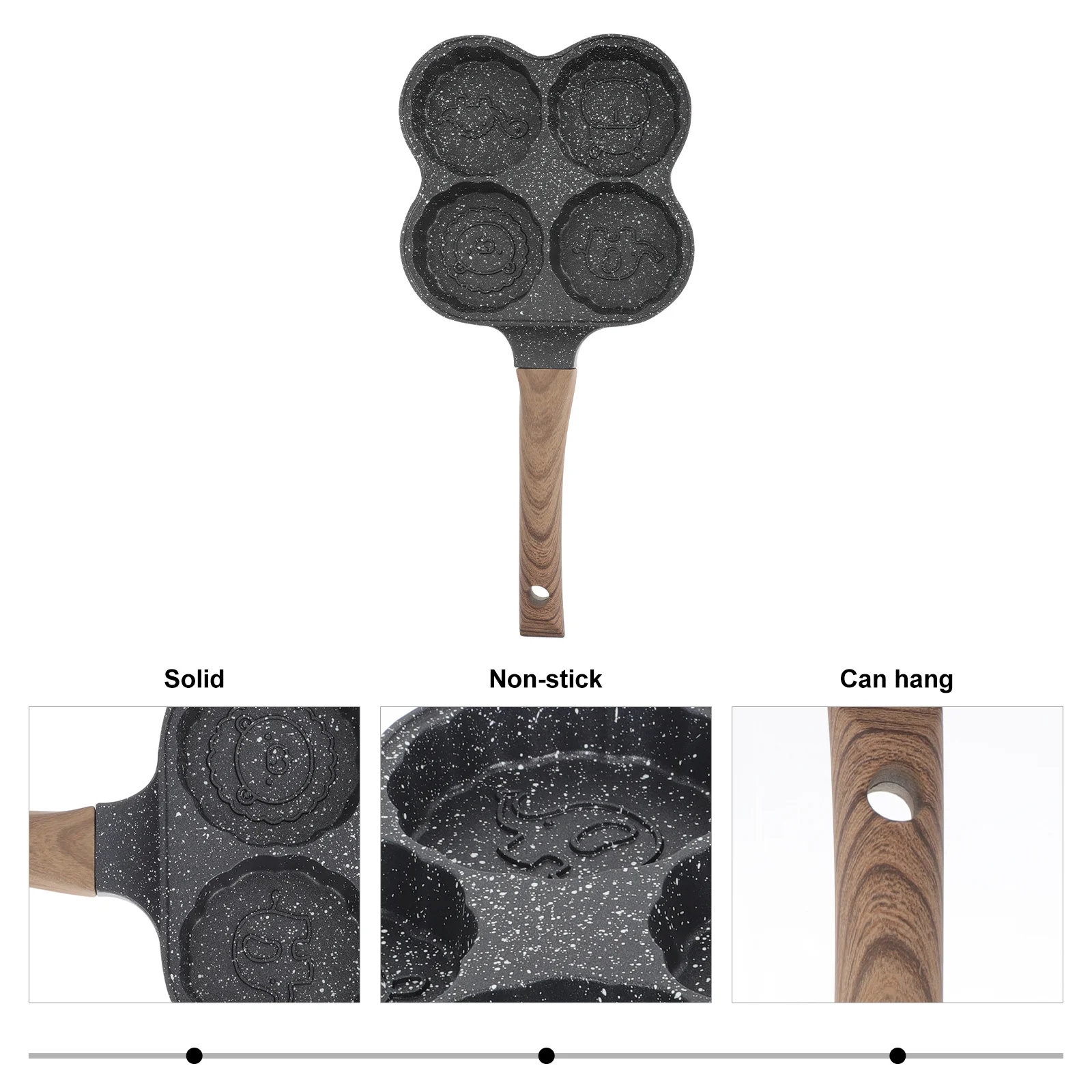 

1Pcs Multi-Hole Egg Frying Pan Non-Stick Breakfast Skillet Four Compartment Egg Cooking Tool Kitchen Accessory