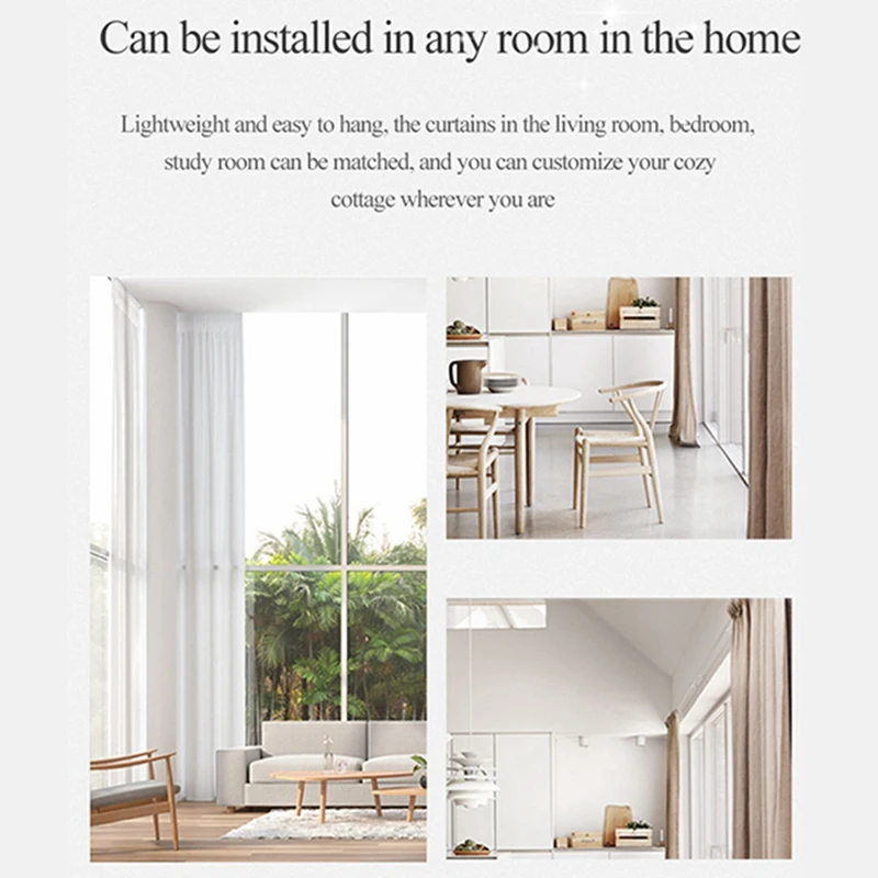 Dual Smart Curtains Robot T/U-Rail Tracks Automatic Curtain Opener Remote Control Curtain Motor