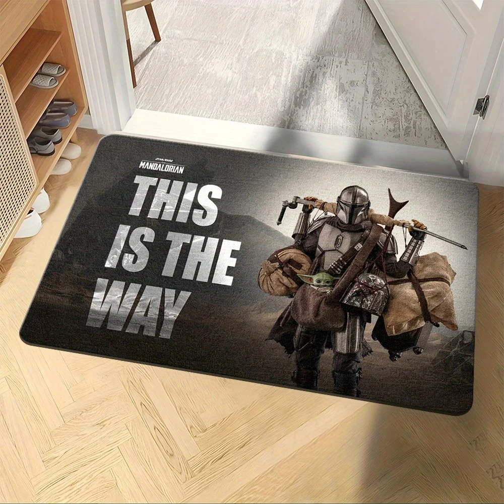 1pc Polyester Doormat The Mandalorian Welcome Doormat-Non-Slip Bathroom Floor Mats- Perfect for Home Entry, Bedroom and Bathro