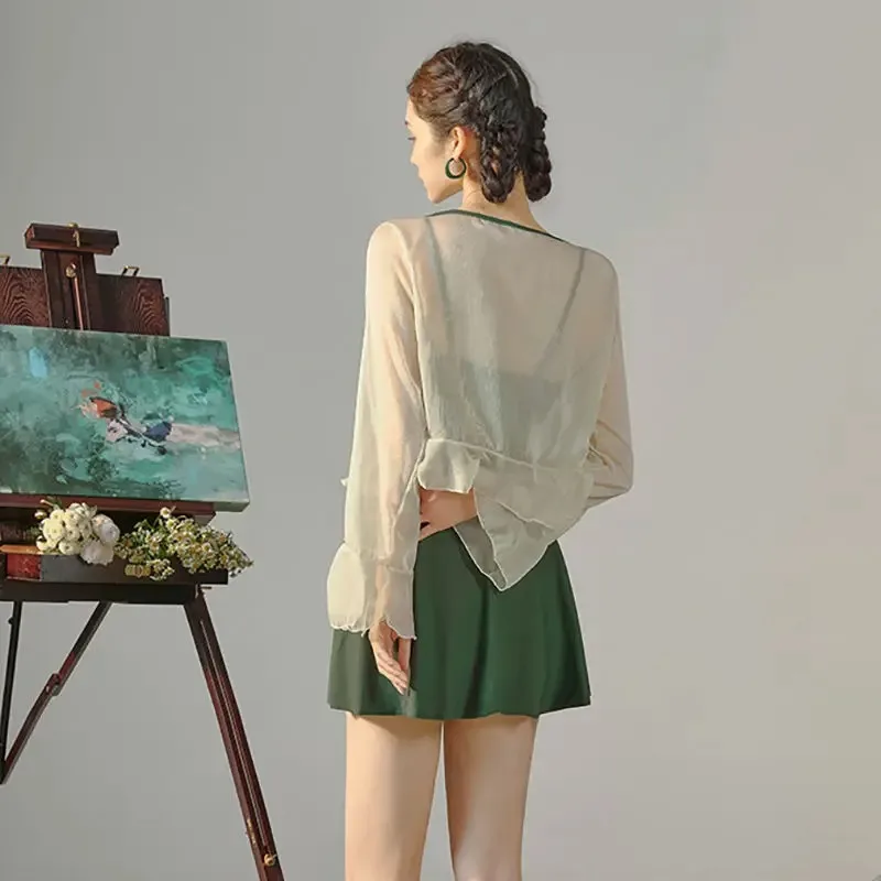 Cover-up Frauen Aushöhlen Casual Sun-proof Beliebte Strand Stil Süße Würzige Mädchen Bauch-bedecken Bademode Koreanische trendige Sommer