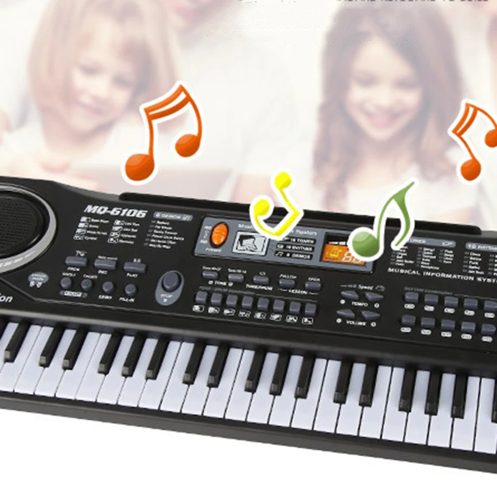 1 Pcs 61 Keys Electric Piano Digital Keyboard Musical Instrument Microphone Gifts For Childre Multi functional teaching piano