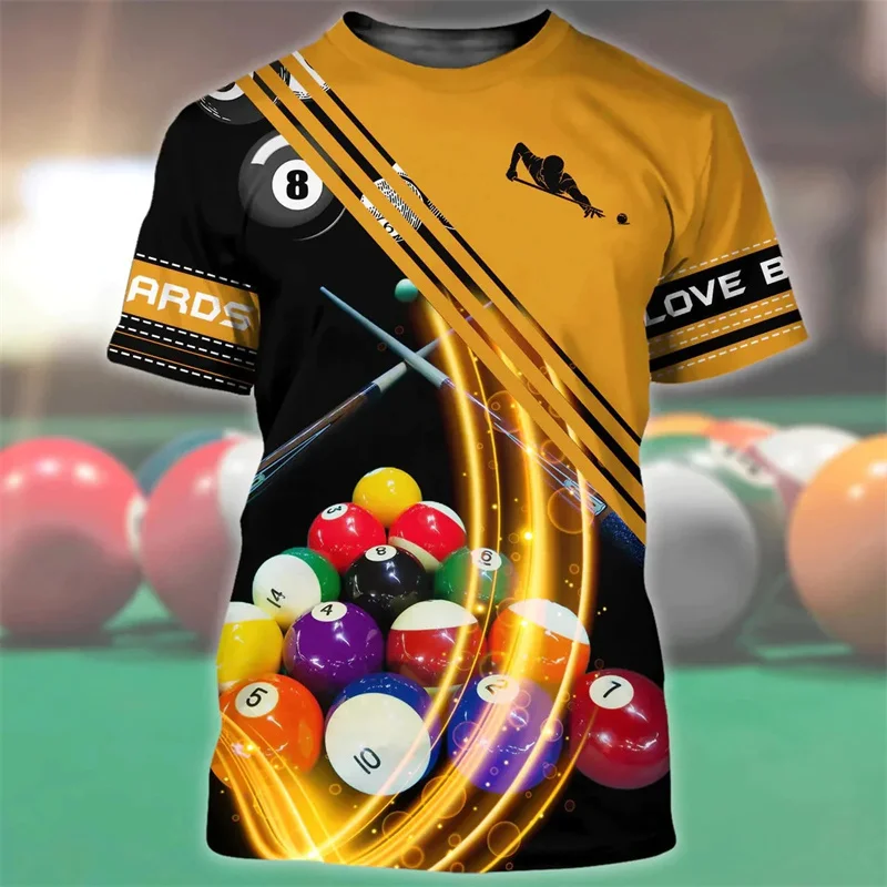 Billiards Snooker 3D Printed Men's T Shirt Tops Summer Casual Sweatshirt Oversized Short Sleeve Pullover Personalized T-Shirts view 5
