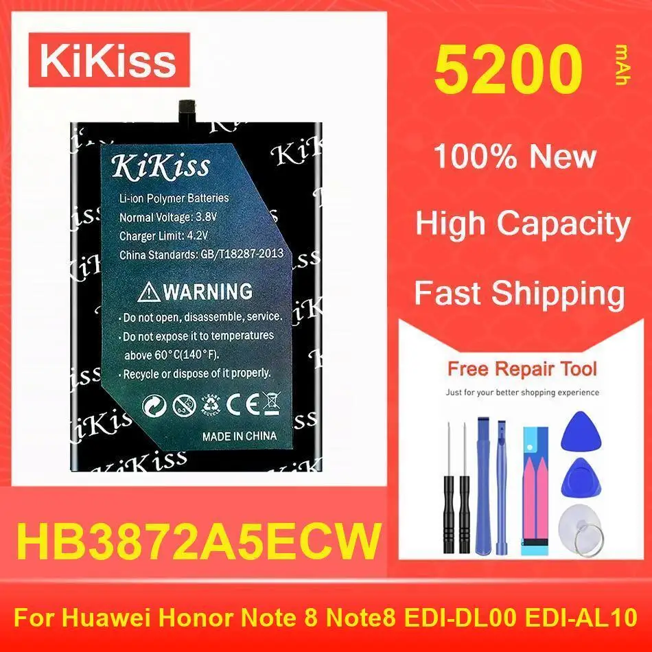 

Аккумулятор Kikiss 5200 мАч HB3872A5ECW для Huawei Honor Note 8 Note 8 EDI-DL00 EDI-AL10