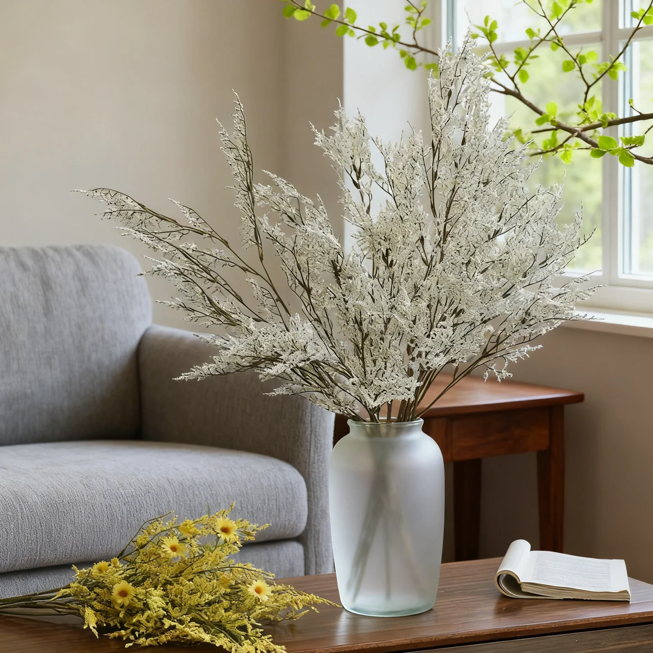 Künstliche Seidenblumen: Liebesgras für Heim- und Bürodekoration, Garten, Rasen, Hochzeit, Brautkranz, Bogen, Bouquet – Bestseller-Requisite – Detail 1