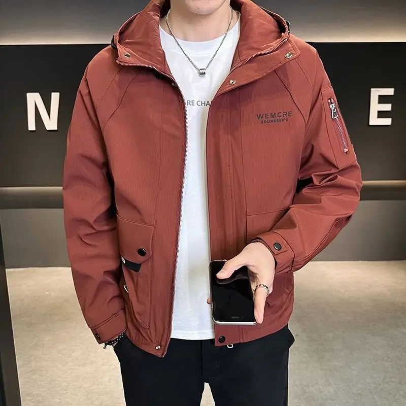 

Весенне-осенняя мужская куртка, тонкая куртка с капюшоном, модная универсальная повседневная верхняя одежда