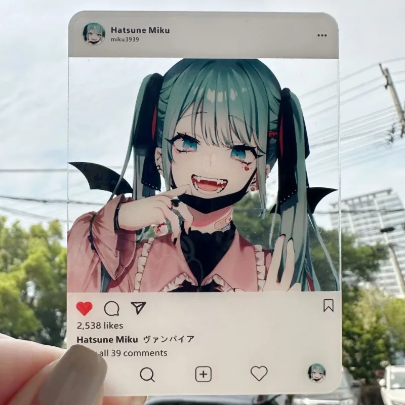 Anime Hatsune Miku Through Card Three-inch Photo Card Cartoon Hatsune Miku Acrylic Through Card Cute Miku Ornaments Girl Gift