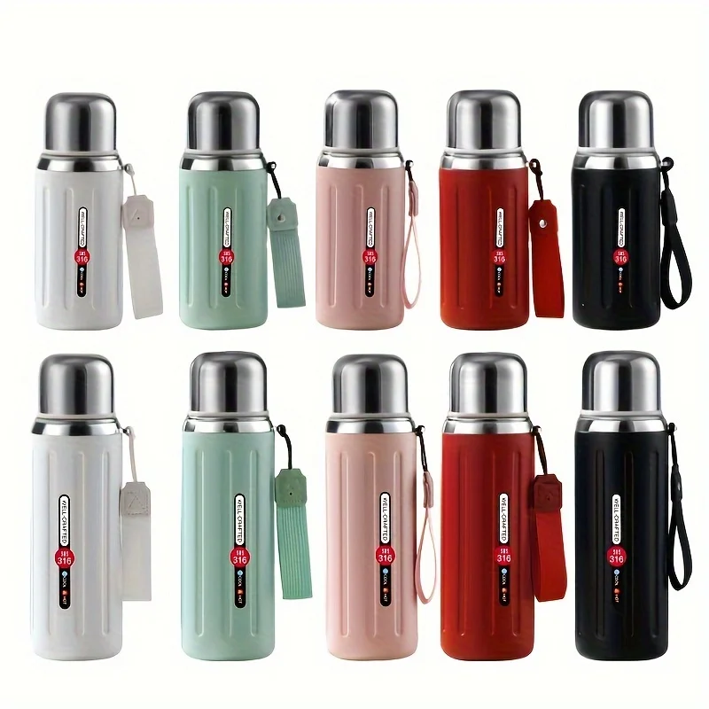 

1pc, Vacuum Flask, 20.29oz Insulated Water Bottles, Travel Thermal Cups, For Hot And Cold Beverages, Summer Winter Drinkware, Gi