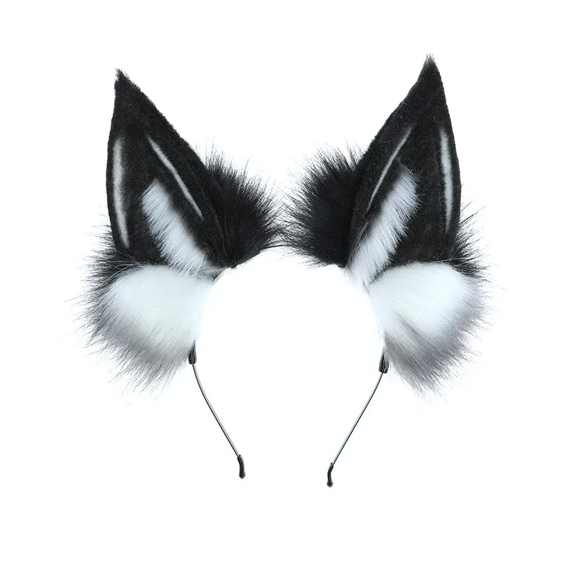 Nouveau style de noël femmes animaux oreilles de loup coiffure en peluche bandeau fourrure Lolita bandeau Anime pour Halloween Cosplay accessoire