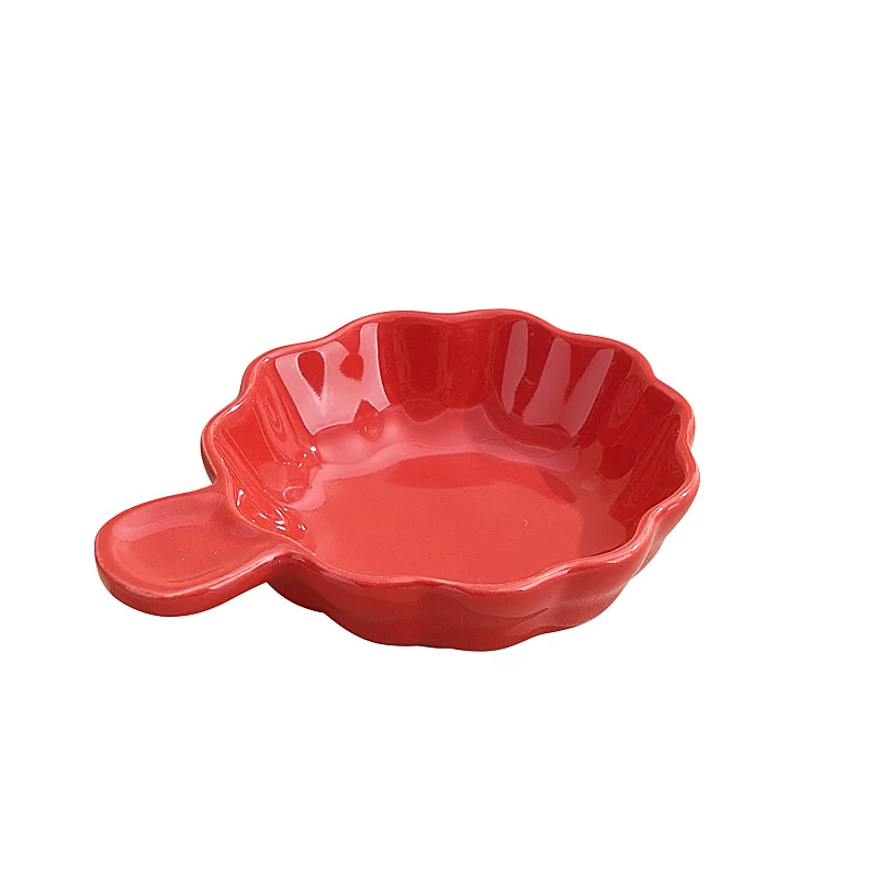 

LH Cream Wind Dipping Dish Ceramic Household High Value Barbecue Dipping Sauce Soy Sauce Vinegar Dish