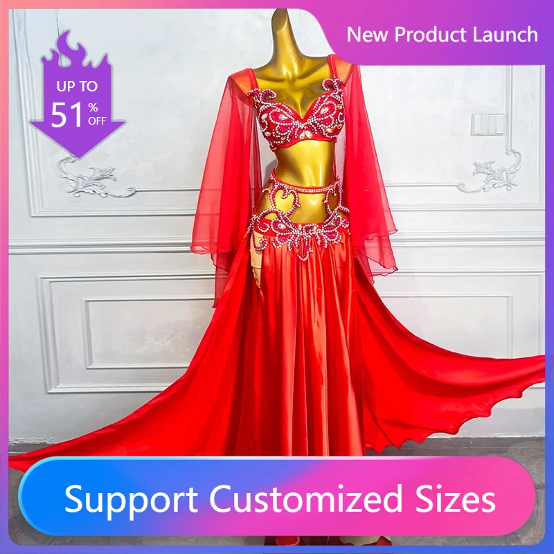 

Belly Dancing Clothing Customization Elegant Temperament Split Long Skirt Women Oriental Dance Professional Performance Costume