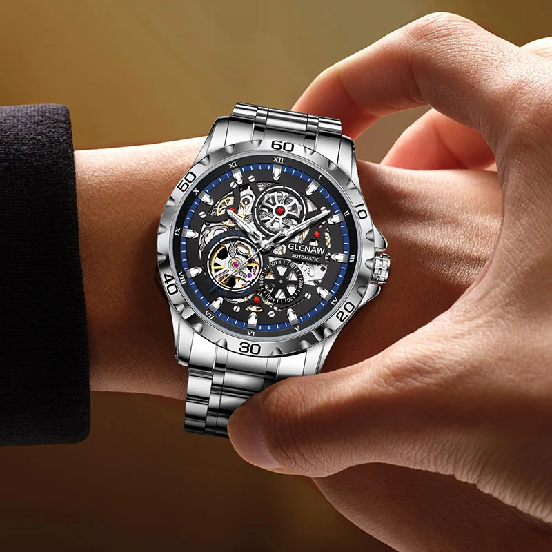 Men's Steampunk Skeleton Automatic Mechanical Watch