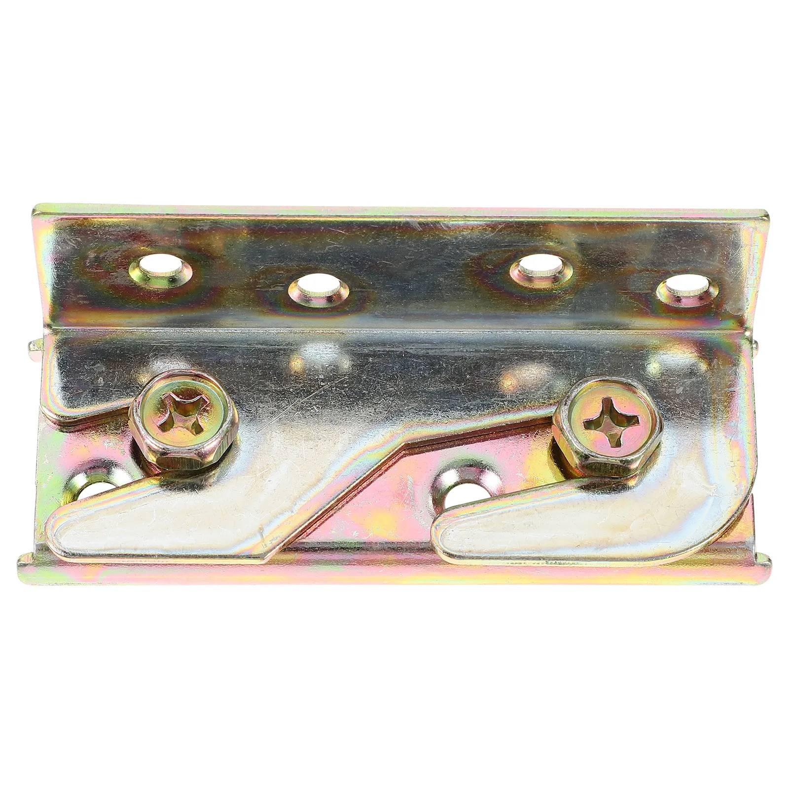 4Pcs Bed Rail Bracket Thickened Yellow Zinc Plated Snap Connectors for Universal Wood Bed Frames Headboards Footboards Rust