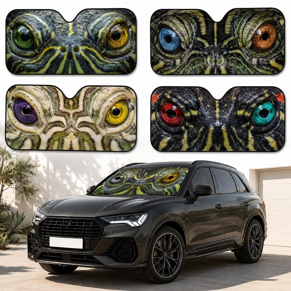 

Red-eared slider Sun Visor Heat-insulating Aluminum FilmReusable Suction Cup Blocks UV Rays Car Sun Visor